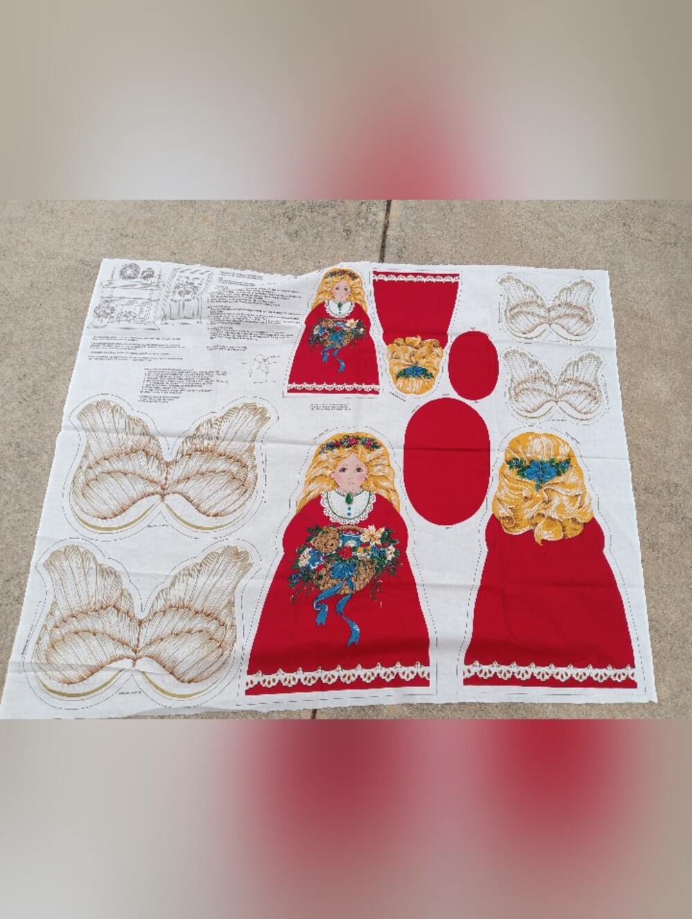 Cranston Christmas Angels 12" 19" Craft Panel Cut And Sew